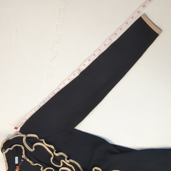 💎BELLDINI Black/Champagne Rhinestone Cardigan Top - S - Picture 13 of 14